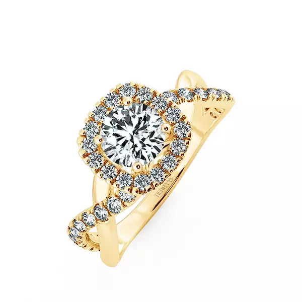 Twiss Halo Cushion Engagement Ring with Eternity Band NCH2405 3